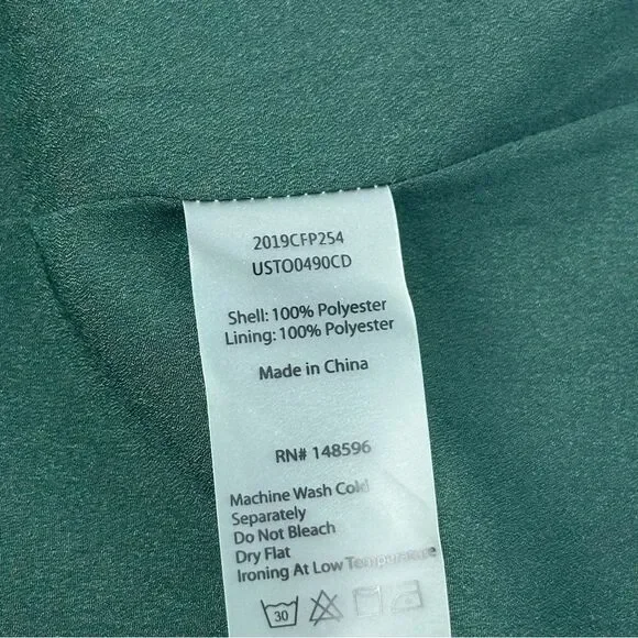 UNIVERSAL STANDARD Green Swiss Dot Short Sleeve Blouse Top Sz S - Picture 5 of 9